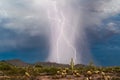 Thunderstorm with lightning in the Arizona desert Royalty Free Stock Photo