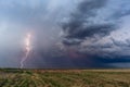 Thunderstorm and lightning bolt strike Royalty Free Stock Photo