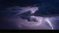 Thunderstorm lightning strike at night Royalty Free Stock Photo