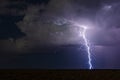 Thunderstorm lightning bolt strike and storm clouds Royalty Free Stock Photo