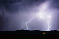 Thunderstorm and lightning bolt strike Royalty Free Stock Photo