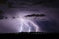 Thunderstorm with lightning bolt strikes Royalty Free Stock Photo