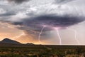 Thunderstorm with lightning bolt strikes Royalty Free Stock Photo