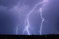 Thunderstorm lightning bolts and night sky Royalty Free Stock Photo