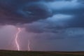 Thunderstorm lightning bolts and stormy sky Royalty Free Stock Photo