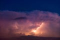 Thunderstorm lightning in the dark rainy sky Royalty Free Stock Photo