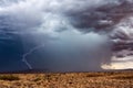 Thunderstorm with lightning and dark storm clouds Royalty Free Stock Photo