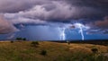 Thunderstorm lightning with dramatic storm clouds Royalty Free Stock Photo