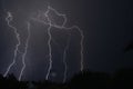 Five detailed lightning strikes