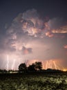 Thunderstorm and lightning at night Royalty Free Stock Photo