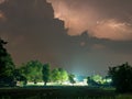 Thunderstorm and lightning at night Royalty Free Stock Photo
