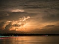 Thunderstorm and lightning at night Royalty Free Stock Photo