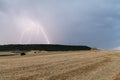 thunderstorm lightning over a mountain Royalty Free Stock Photo