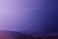 Thunderstorm and lightning over mountains