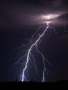 Lightning bolt over a wind farm