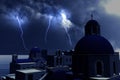 Thunderstorm Lightnings over Greece Concept for economical trouble in Greece