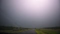 THUNDERSTORM. Loop Video. Car drive in heavy rain and lightning.