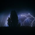 Thunderstorm night lightning Royalty Free Stock Photo