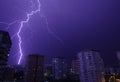 Lightning storm over Beylikduzu, Istanbul Royalty Free Stock Photo