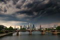 Thunderstorm over the city of Frankfurt am Main Royalty Free Stock Photo