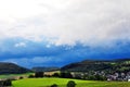 Thunderstorm over the heights of the Swabian Alb Royalty Free Stock Photo