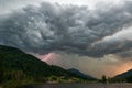 Thunderstorm over lake Royalty Free Stock Photo