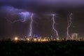 Thunderstorm over Melbourne City Royalty Free Stock Photo
