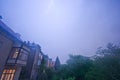 Nightly thunderstorm over Vienna suburbs