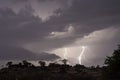 Thunderstorm over Quiver trees in Namibia Royalty Free Stock Photo