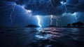 Thunderstorm over the sea