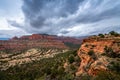 Thunderstorm over the town of Sedona Royalty Free Stock Photo