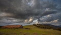 Thunderstorm over traditional sheep stable