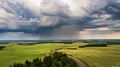Thunderstorm over a wheat field. Rural scene in Belarus, Europe Royalty Free Stock Photo