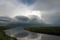 Thunderstorm passing over the fens Royalty Free Stock Photo