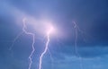Thunderstorm Sky with Lightning Royalty Free Stock Photo