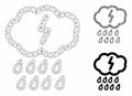 Thunderstorm Vector Mesh Wire Frame Model and Triangle Mosaic Icon Royalty Free Stock Photo