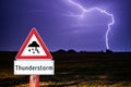 Thunderstorm Warnsign symbolic shield image Royalty Free Stock Photo