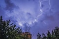 Thunderstorm in Warsaw, Poland Royalty Free Stock Photo