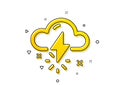 Thunderstorm weather icon. Thunderbolt with cloud sign. Vector