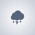 Thunderstorms with rain , vector best flat icon