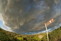 Thundery fisheye sky Royalty Free Stock Photo