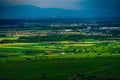 Thundery weather befor the storm over the green valley in Alsace