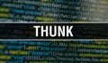 Thunk with Abstract Technology Binary code Background.Digital binary data and Secure Data Concept. Software / Web Developer Royalty Free Stock Photo