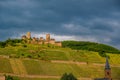 Thurant Castle and vineyards above Moselle river near Alken, Germany.