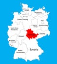 Thuringen state map, Germany, vector map silhouette.