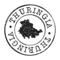 Thuringia Germany Map Postmark. Silhouette Postal Passport. Stamp Round Vector Icon. Vintage Postage Design. Royalty Free Stock Photo
