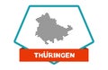 Thuringia map on blue red button