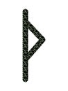 Thurisaz. Ancient Scandinavian runes Futhark. Used in magical scripts, amulets, fortune telling. Scandinavian and