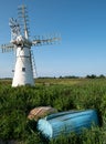 Thurne Dyke Drainage Mill, restored nineteenth century mill located on the Norfolk Broads, UK Royalty Free Stock Photo