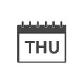 Thursday calendar page pictogram icon. Simple flat pictogram for